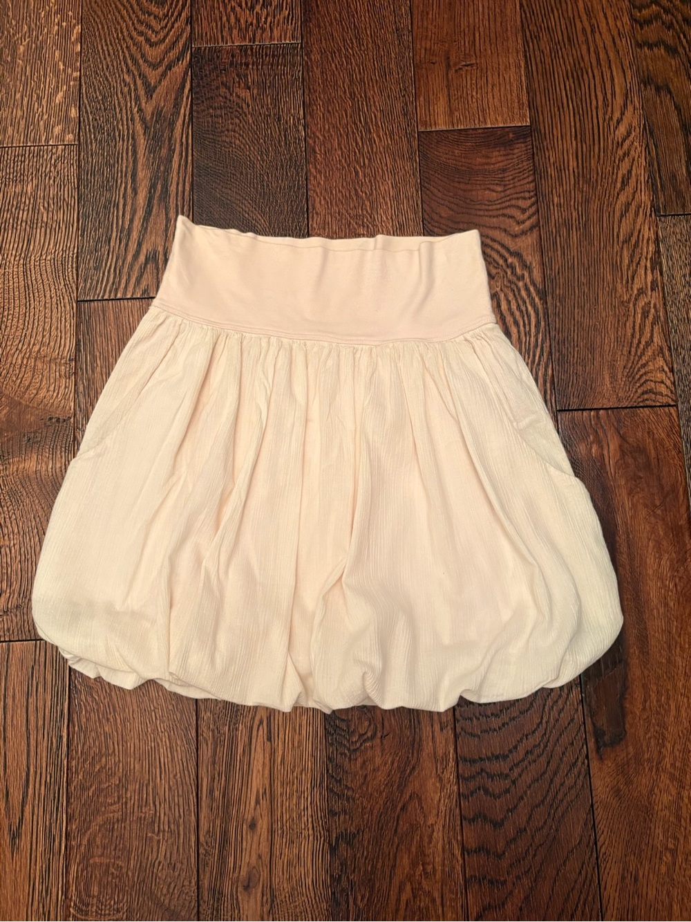 Free People Light Pink Cotton Bubble Hem Mini Skirt Romantic Balletcore